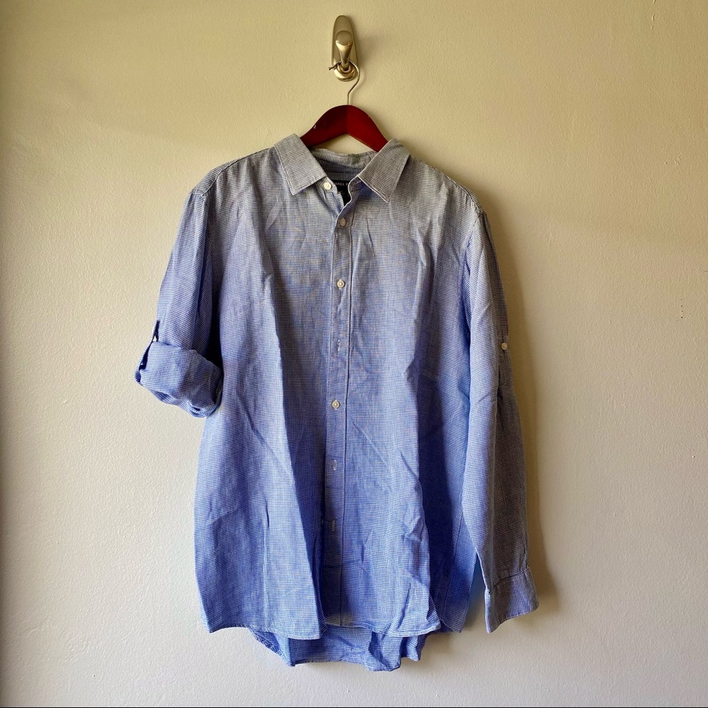 Michael Kors men’s cotton-linen blend button-front shirt